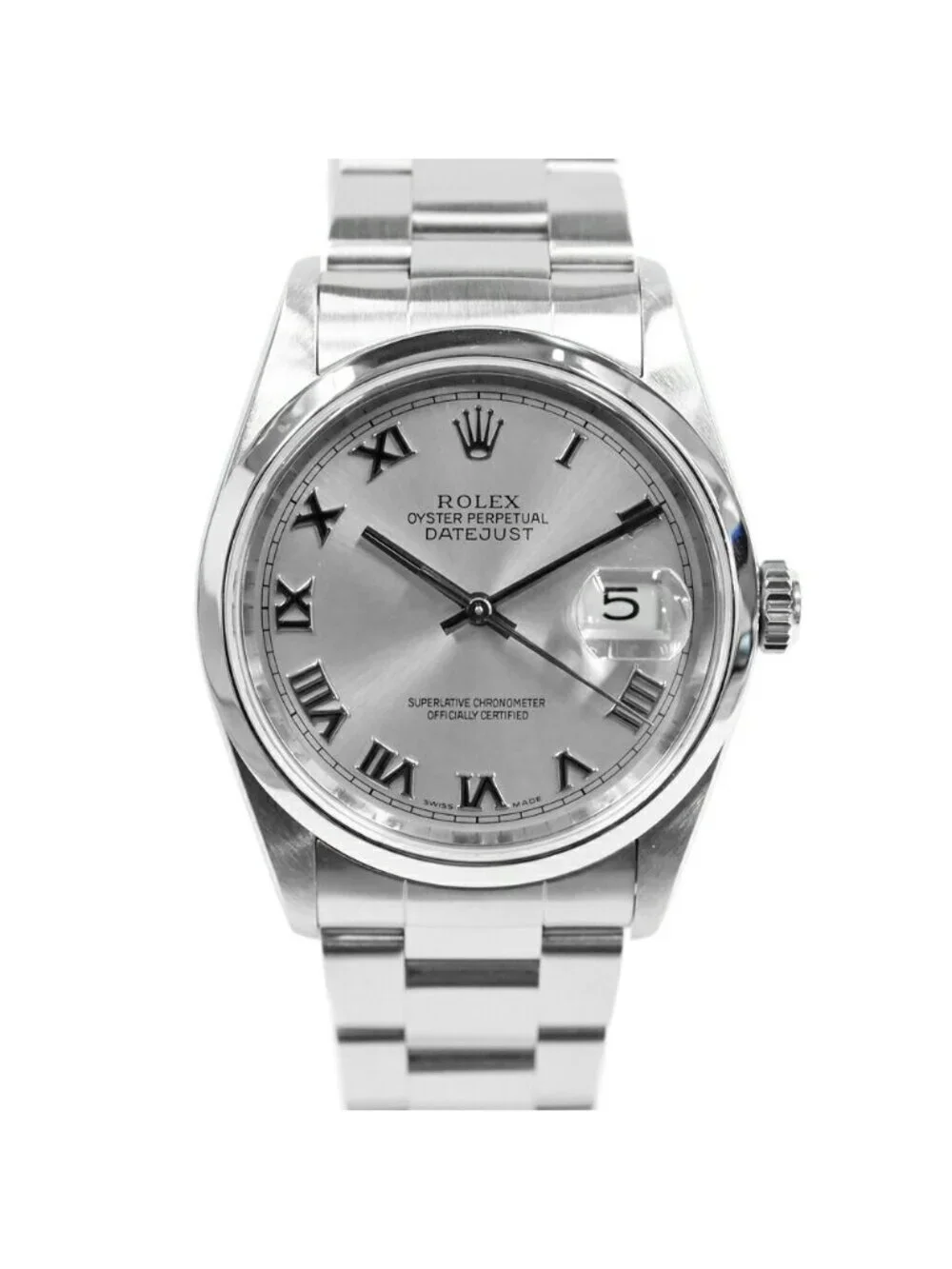 Rolex Datejust Gray Rome D No Overseas Watch SS